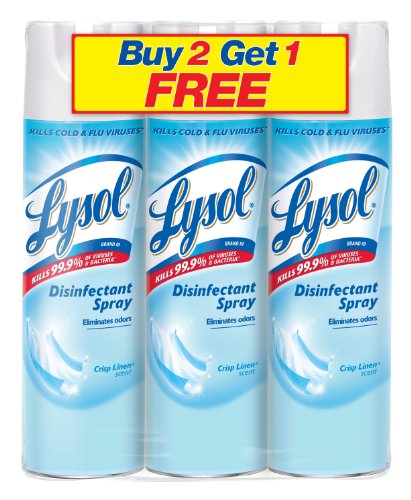 Lysol Disinfectant Spray Crisp Linen, 114oz (6X19oz), Only $17.80