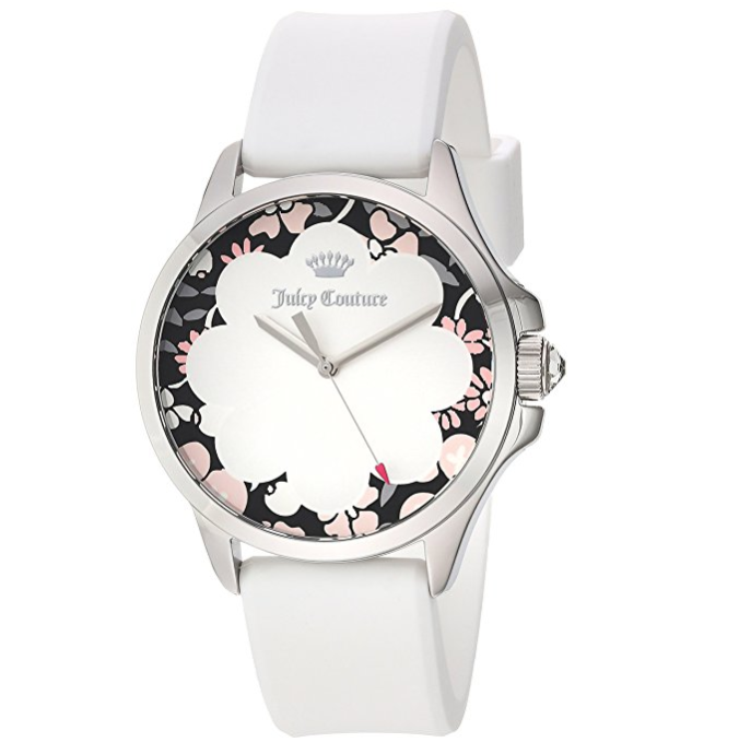 Juicy Couture Women's 'JETSETTER' Quartz Stainless Steel and Silicone Casual Watch, Color:White (Model: 1901568) only $56.67