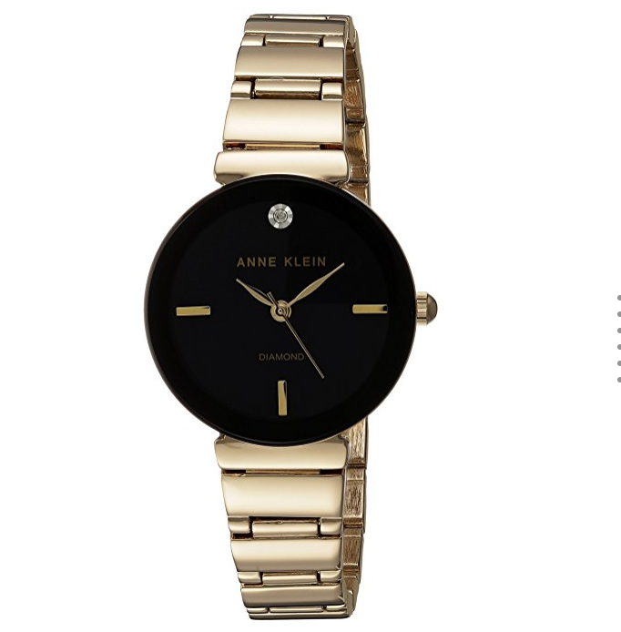 簡約設計！ANNE KLEIN AK/2434BKGB 女士時裝腕錶, 現僅售$52.50,免運費！