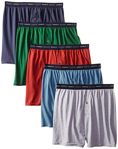 Hanes Red Label Men's 5-Pack FreshIQ Exposed-Waistband Knit Boxers , Assorted., Only $11.89