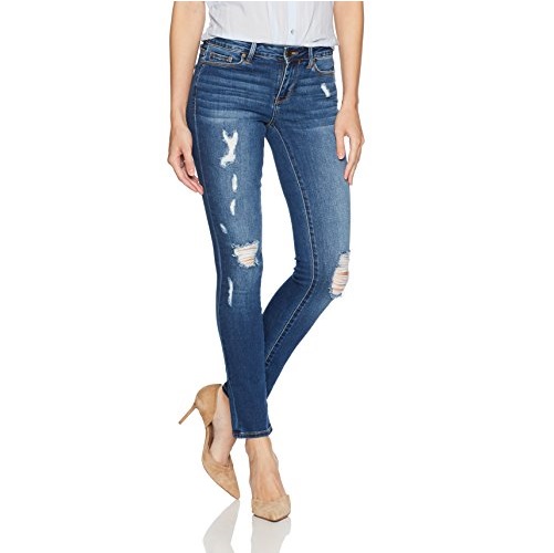 Calvin Klein 女士修身破洞牛仔裤，原价$89.50，现仅售$22.11