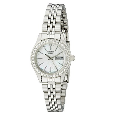 Citizen 西鐵城 EQ0530-51D 女士鑲鑽珍珠手錶   特價僅售$57.74