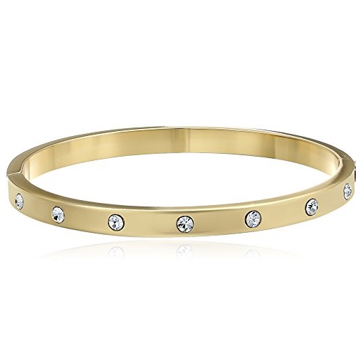kate spade new york Set In Stone Stone Hinged Clear/Gold Bangle Bracelet, Only $32.29, free shipping