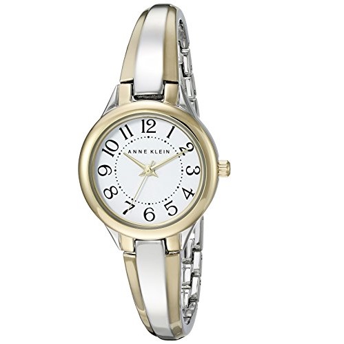 Anne Klein Women's AK/2453WTTT Easy To Read Dial Two-Tone Bangle Watch, Only $25.73, You Save $39.27(60%)