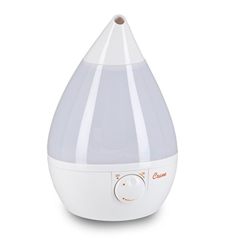 Crane USA Humidifiers - White Drop Ultrasonic Cool Mist Humidifier - 1 Gallon Adjustable Mist Output, Automatic Shut-off, Whisper-Quiet Operation, , Only $33.99, free shipping