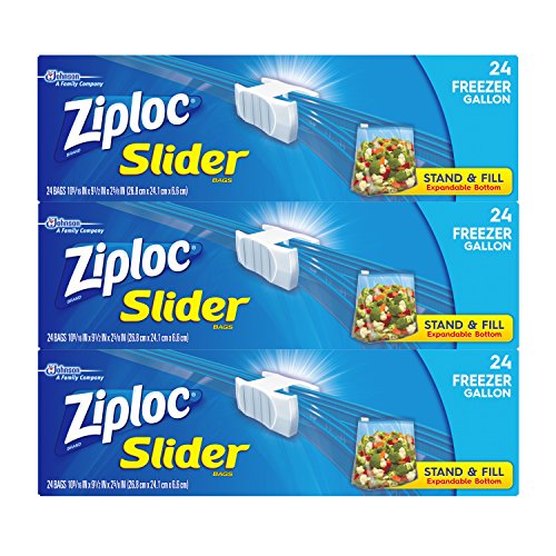 史低價！！Ziploc 滑動封口 1加侖容量 食物保鮮袋，72個，可用於冷凍室，原價$12.57，現僅售$6.41，免運費