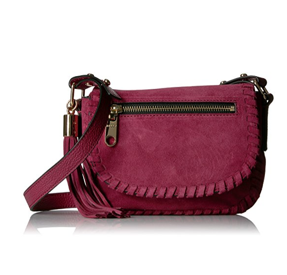 MILLY Astor Suede Whipstitch Small Saddle only $62.23