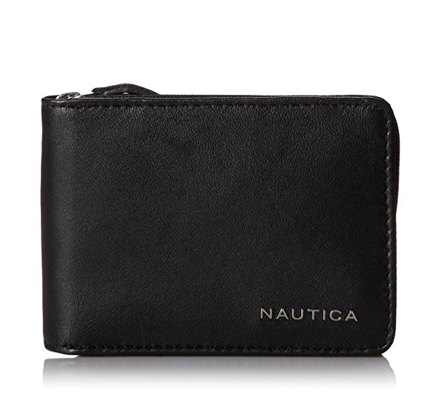 Nautica Men's Leather Slim Zip Wallet only $13.99