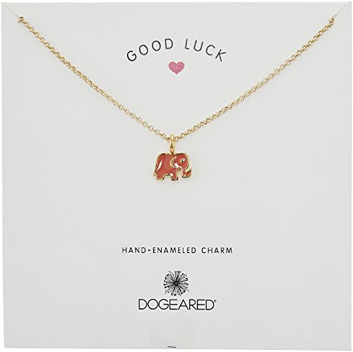 Dogeared Pink Enamel Good Luck Elephant Charm Pendant Necklace, Only $18.53, You Save $23.47(56%)