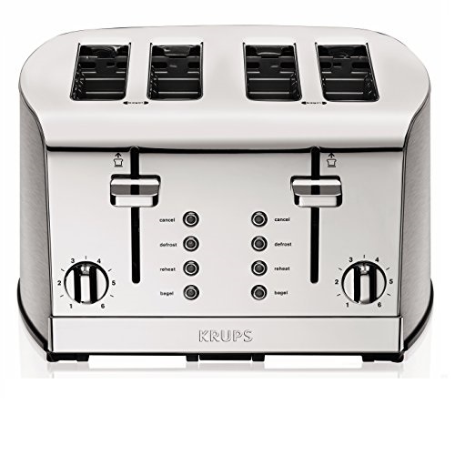 KRUPS KH734D Breakfast Set 4-Slot Toaster with Brushed and Chrome Stainless Steel Housing, 4-Slices, Silver, Only $33.66, free shipping