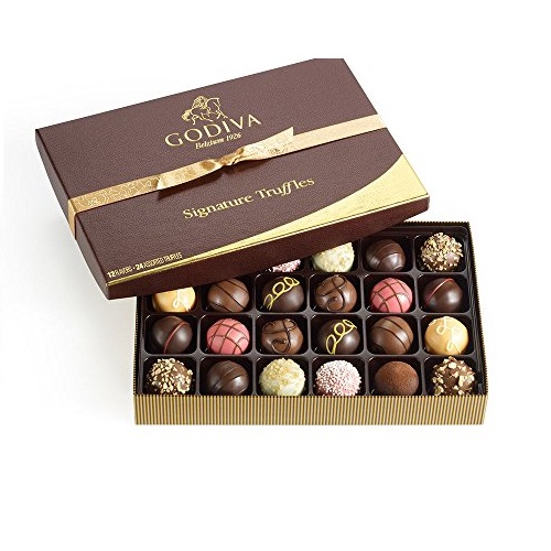 大降！史低价！Godiva 歌帝梵 松露巧克力礼盒，24颗装， 现仅售$29.99，免运费
