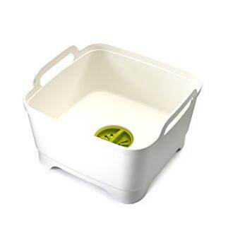Joseph Joseph 85055 Wash & Drain Wash Basin Dishpan with Draining Plug Carry Handles 12.4-in x 12.2-in x 7.5-in, White, Only $13.99