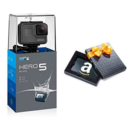 GoPro HERO5 Black with Gift Card Bundle $349.00，FREE Shipping
