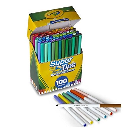 Crayola Super Tips Washable Markers, 100 Count, Bulk, Great for Kids, Only $8.34, You Save $9.65(54%)