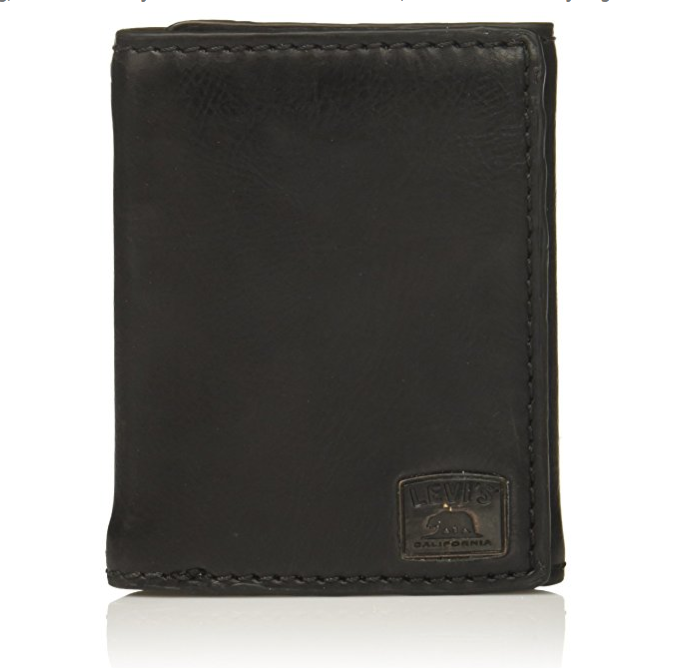 Levi's Men's Trifold Wallet with Stitch Detail and Logo only $15.39