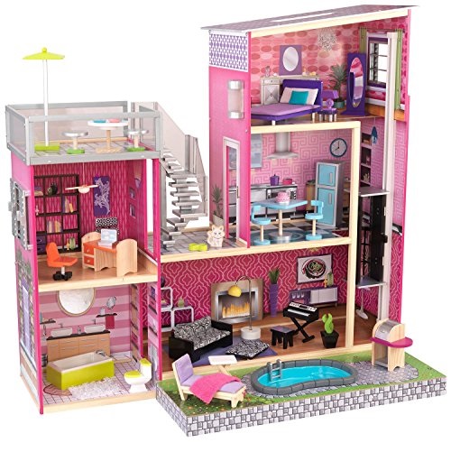 KidKraft Girl's Uptown Dollhouse with Furniture, Only $89.97, You Save $158.02(64%)
