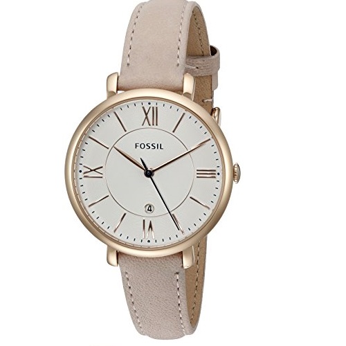 Fossil Women's ES3988 Jacqueline Blush Leather Strap Watch, Only $66.73, You Save $48.27(42%)
