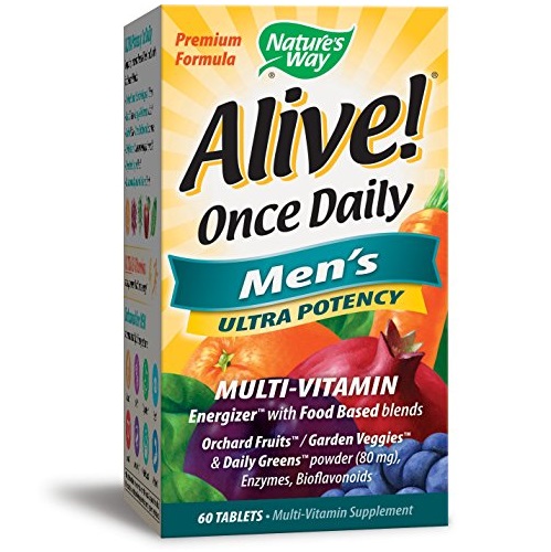 Nature's Way Alive Once Daily 50岁以上男士综合维生素，60粒，原价$26.53，点击Couon后仅售$10.46