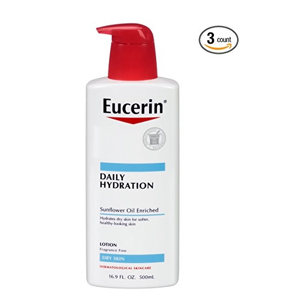 Eucerin優色林 裝補水保濕潤膚乳，16.9oz/瓶，3瓶裝，原價$23.97，現點擊coupon后僅售$16.04，免運費