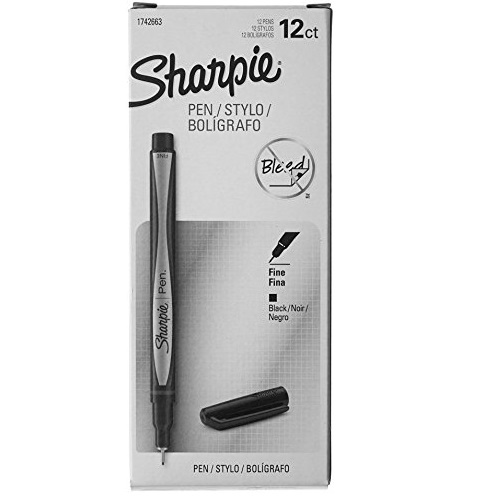 Sharpie Plastic Point Stick Water Resistant Pen, Ink, Fine, Pack of 12, Black (1742663), Only $6.40,
