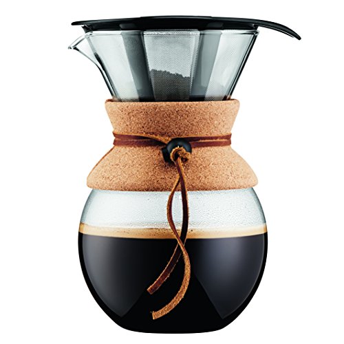 Bodum Coffee Maker, Pour Over Coffee Maker with Permanent Filter, Cork Band, 34 Ounce, Only $19.79