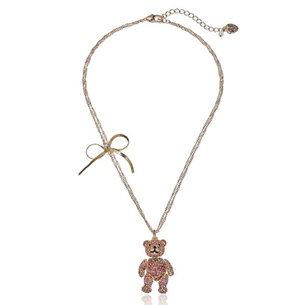 Betsey Johnson Womens Pave Bear Pendant Necklace  $41.67