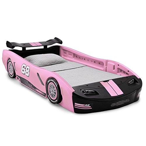 Delta Children Turbo Race Car Twin Bed, Pink, Only $139.99, You Save $60.00(30%)
