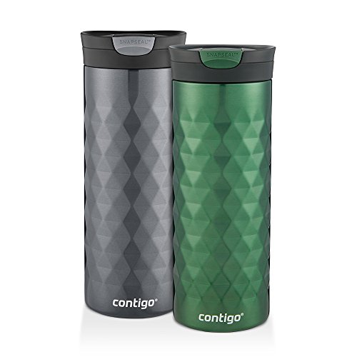 Contigo康迪克 SnapSeal Kenton 不锈钢保温水杯两个装，16 oz容量/个，原价$26.99，现仅售$18.90