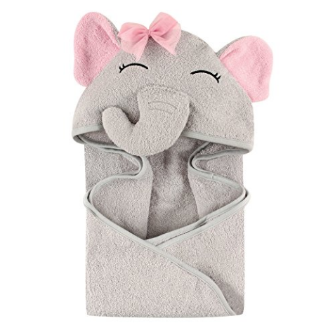 Hudson Baby Animal Face Hooded Towel for Girls, Pretty Elephant $7.73