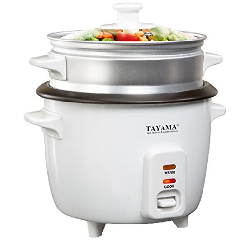 Tayama RC-8 Rice Cooker with 8 Cup Steam Tray, White, Only $9.72 after clipping coupon