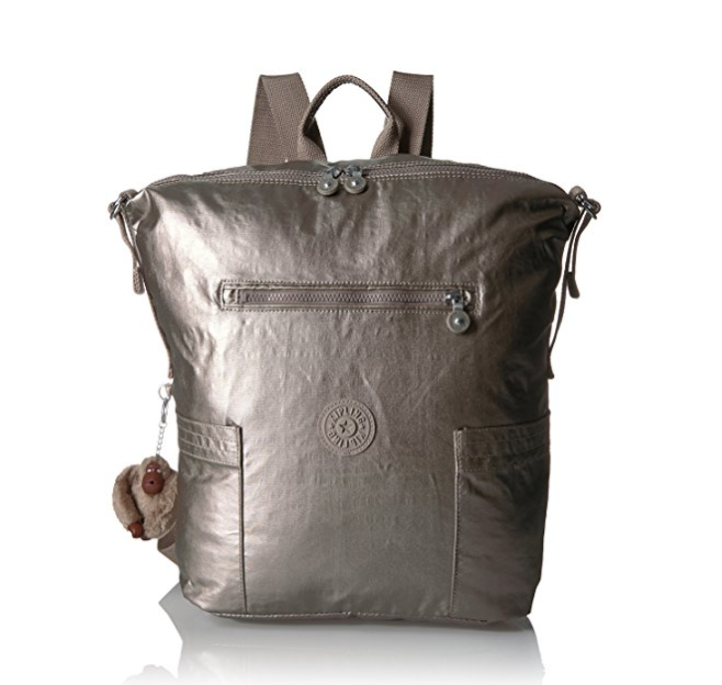 Kipling Women's Cherry Metallic Backpack, Metallic Pewter, Only $35.32