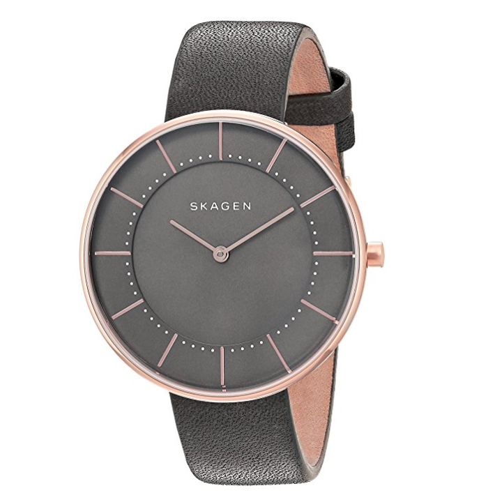 Skagen  Women's  SKW2613 Gitte Brown Leather Watch, Only $59.99, You Save $45.01(43%)