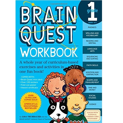 史低價！Brain Quest 輔教練習冊，一年級適用，原價$12.95，現僅售$5.92。其它年級可選！
