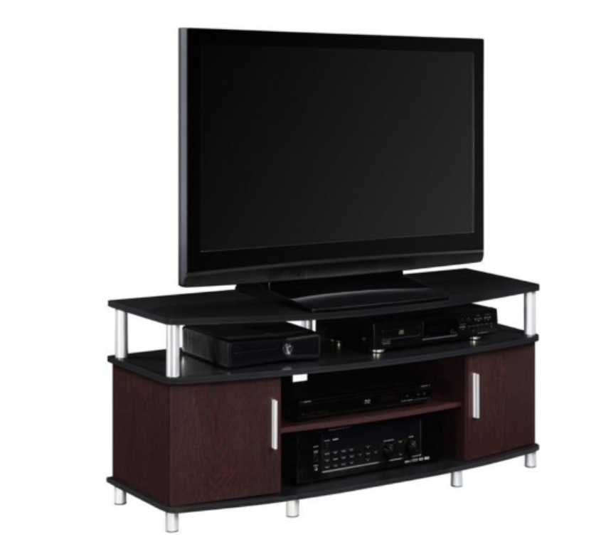 Jet.com offers the Ameriwood Home Carson TV Stand - Cherry / Black for $49.
