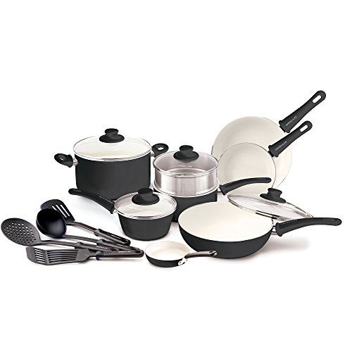 GreenLife Soft Grip 16pc Ceramic Non-Stick Cookware Set, Black, Only $49.00, You Save $36.99(43%)