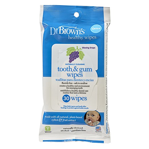 Dr. Brown's Tooth and Gum Wipes, 30 Count, only $4.99