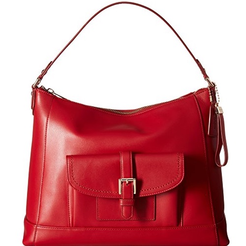COACH Women's Charlie Leather Hobo Classic Red Handbag, Only $134.99, free shipping