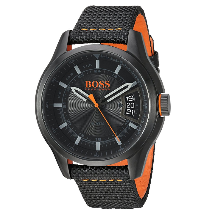 HUGO BOSS Men's 'HONG KONG SPORT' Quartz Resin and Nylon Casual Watch, Color:Black (Model: 1550003) $86.80，FREE Shipping