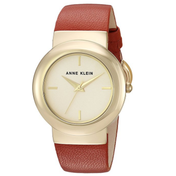 Anne Klein Women's Quartz Metal and Leather Dress Watch, Color:Brown (Model: AK/2922CHRU)  $39.55
