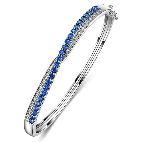 Chian's Cyber Monday Special! Foruiston White Gold Plated Diamond Accent Cubic zirconia Crossover Bangle Bracelets for Women only $16.81 with discount code