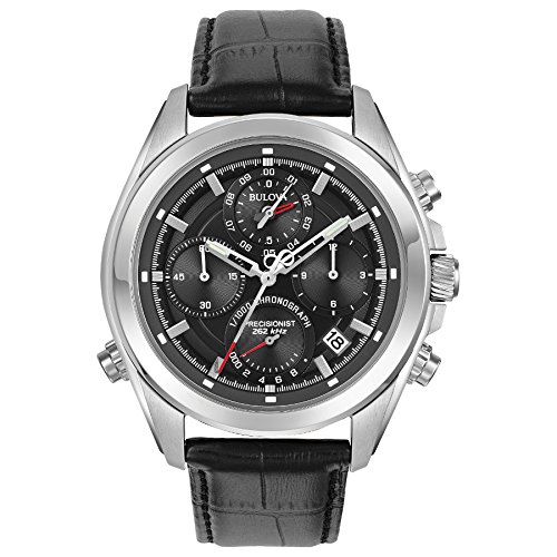 Bulova Men's Quartz Stainless Steel and Leather Casual Watch, Color:Black (Model: 96B259), Only $172.48, You Save $422.52(71%)