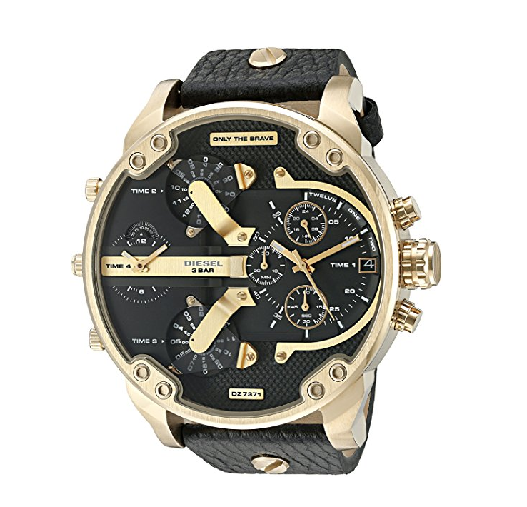 Diesel Mr. Daddy Analog Quartz 2.0 Two Hand Leather Watch only $199.40