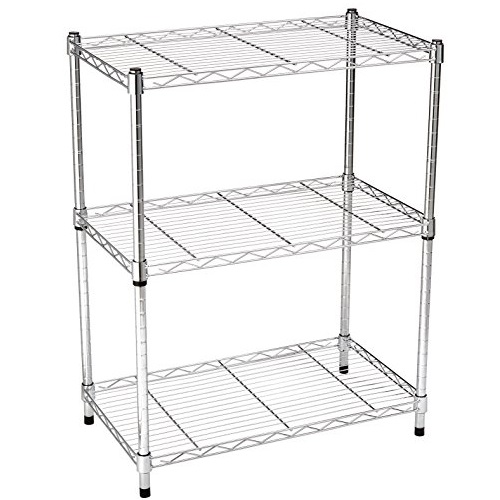 AmazonBasics 3-Shelf Shelving Unit - Chrome, Only $16.27