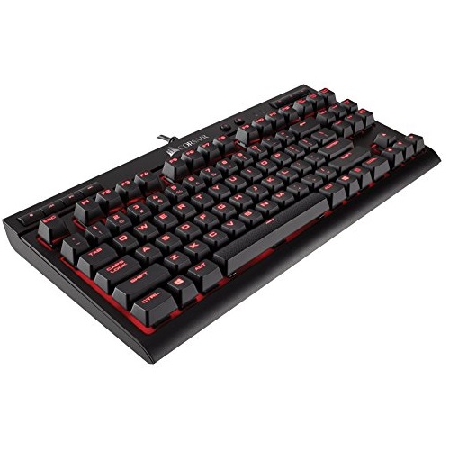 Corsair K63 Cherry MX红轴 红色背光 机械键盘，原价$79.99，现仅售$49.99，免运费