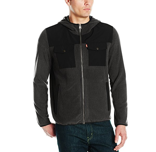 Levi's Men's Hooded Mixed Media Fleece Jacket only$22.44
