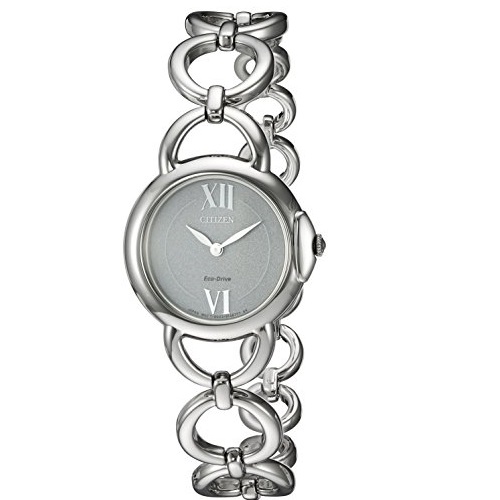 Citizen Women's 'Eco-Drive Jolie' Quartz Stainless Steel Dress Watch, Color:Silver-Toned (Model: EX1450-59A), Only $100.49, You Save $120.76(55%)