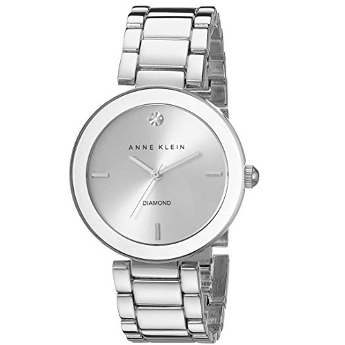Anne Klein Women's AK/1363SVSV  Diamond Dial Silver-Tone Bracelet Watch, Only $38.99, free shipping