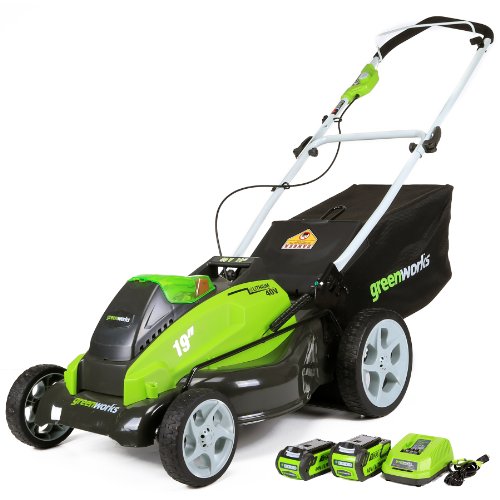 Greenworks 19-Inch 40V Cordless Lawn Mower, 4.0 AH & 2.0 AH Batteries Included 25223, Only $211.35, free shipping