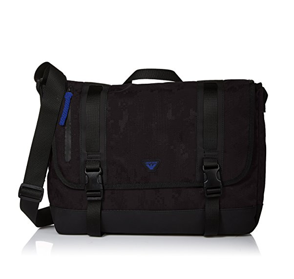 Armani Jeans Men's Jacquard Fabric and Rubberized Messenger Bag only $54.77