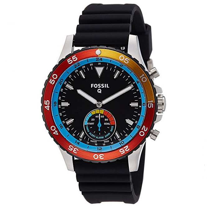 Fossil Hybrid Smartwatch - Q Crewmaster Black Silicone $77.50，FREE Shipping